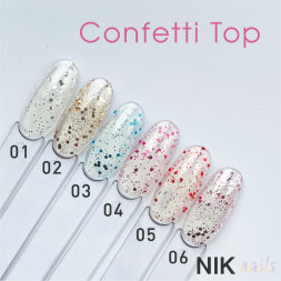 NIK nails, Confetti Top, #005, 15 мл.