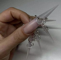 ZOO, Пирсинг для дизайна ногтей, колечки, серебро