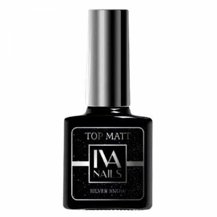 IVA nails, Топ Matt silver snow, 8 мл.