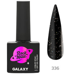 RockNail, Гель-лак Galaxy, #336, Black Hole, 10 мл.