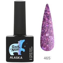 RockNail, Гель-лак Alaska, #465, Candy Cane, 10 мл.