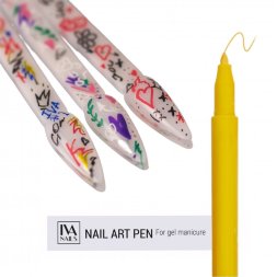 IVA nails, Акриловый фломастер, #002, yellow