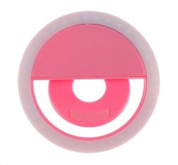 LuazON, Светодиодная кольцевая лампа для телефона AKS-06, розовый