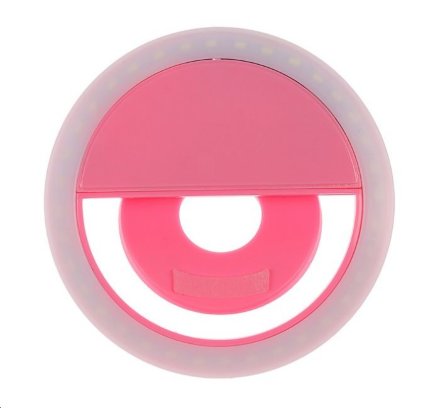 LuazON, Светодиодная кольцевая лампа для телефона AKS-06, розовый
