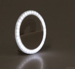 LuazON, Светодиодная кольцевая лампа для телефона AKS-06, белый