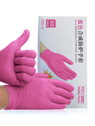 Wally Plastic, Перчатки нитрил-виниловые, розовые, 50 пар, XS