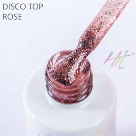HIT Gel, Топовое покрытие без липкого слоя, Disco Top, rose